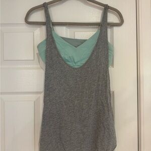 Lululemon Gray and Mint Tank Top